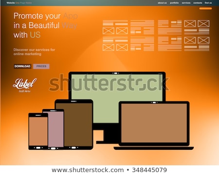 Stockfoto: One Page Clear Modern Website Template For An App Showcase