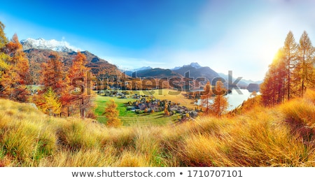 Stock fotó: Autumn Landscape In Mountain Village