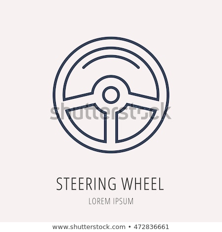 Foto stock: Badge With Steering Wheel