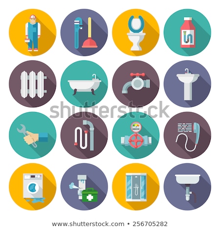 Stock fotó: Toilet Flat Illustration