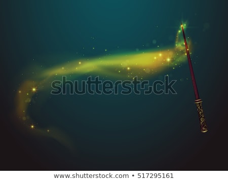 Stock fotó: Magic Wand In Child Hand - On Black Background