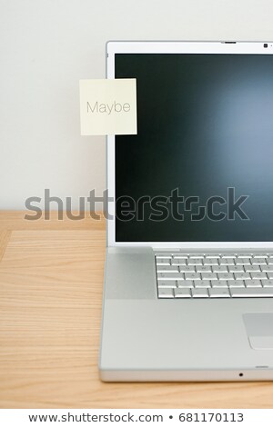 Stock fotó: Maybe Written On Adhesive Note On Laptop