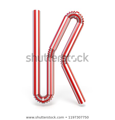 [[stock_photo]]: Drinking Straw Font Letter K 3d