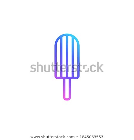 Zdjęcia stock: Color Popsicle Frozen Ice On Stick Monochrome Vector