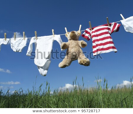 Clothing And A Teddybear On A Clothesline Stock foto © Gemenacom