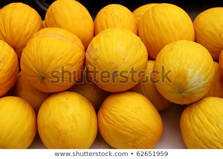 Żółty Melon Owoce Rynku Ułożone Wiersze Zdjęcia stock © lunamarina