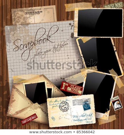 Foto stock: Vintage Scrapbook Composition With Old Style