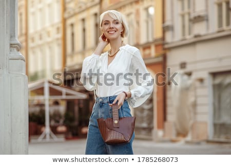 Zdjęcia stock: Beautiful Blond Woman In Brown Autumn Outfit