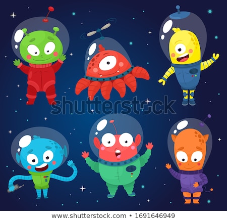 Foto stock: Set Of Emoticons Space Aliens