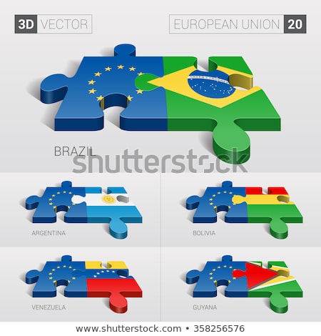 Stock fotó: European Union And Bolivia Flags In Puzzle