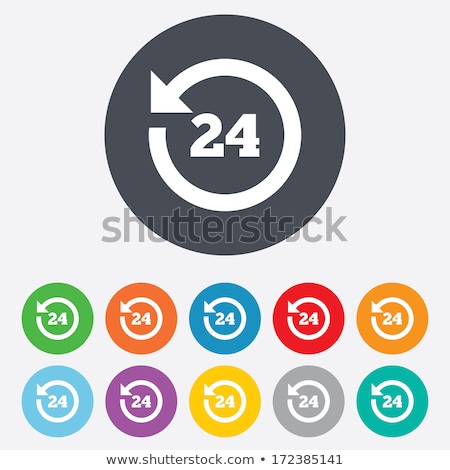 Stock fotó: 24 Hours Service Yellow Vector Icon Button