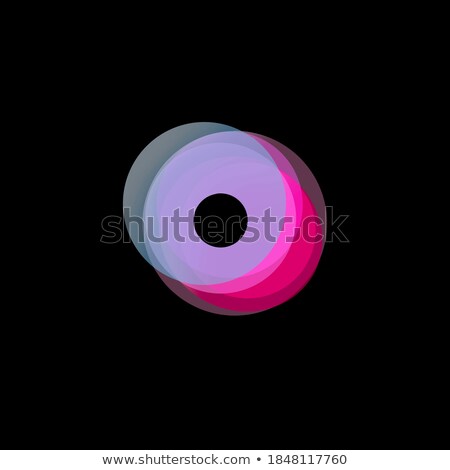 Stock fotó: Multicolored Graduated Circles On Black