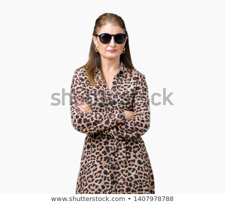 Сток-фото: Elegant Rich Brunette Woman In Sunglasses Isolated