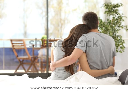 Stock photo: Funny Concept With Wife And Husband In Bed