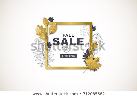 Stok fotoğraf: Autumn Sale Square Banner Background