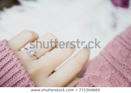 Foto stock: Happy Woman Engagement Ring Romance And Love
