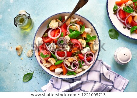 Stock photo: Caprese Panzanella Italian Salad