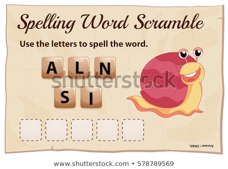 Сток-фото: Spelling Word Scramble Template With Word Snail