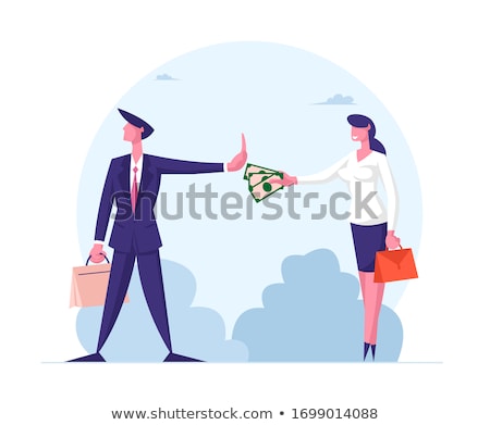 Foto stock: Anti Bribery And Corruption Concepts Businessman Refusing Or Re