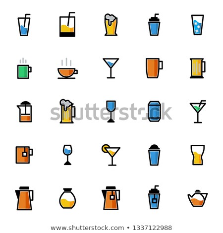 Stock fotó: Stylish Color Tequila Glass Bottle Set Vector