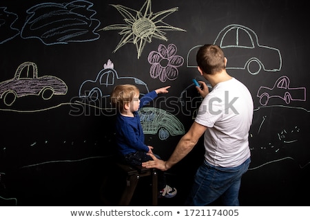 Stockfoto: Chalk Drawing Of A Family