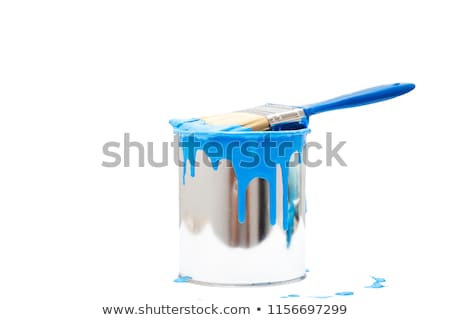 ストックフォト: Bucket Of Paint And Paintbrush