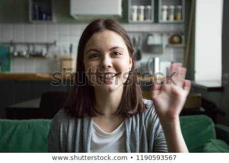 Stock photo: Teenager With A Webcam On Her Head