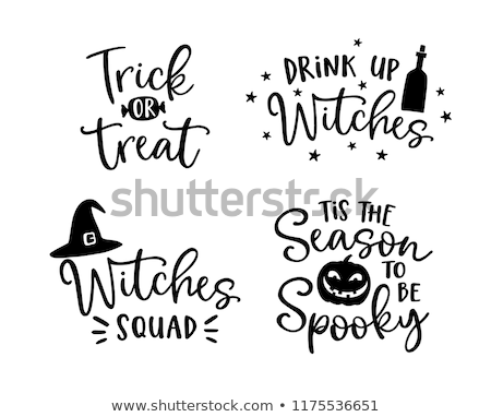 Stock foto: Trick Or Treat Halloween Card Beautiful Witch Vector Illustration