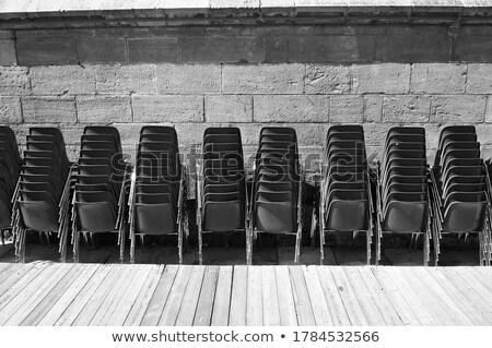 Foto stock: Rows Of Chairs At Outdoors Concert Hall Vintage Style