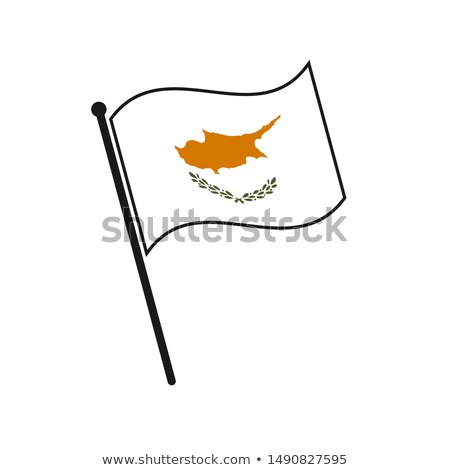 Foto stock: Cyprus Small Flag On A Map Background