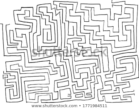 Stok fotoğraf: Success Maze Concept Drawing