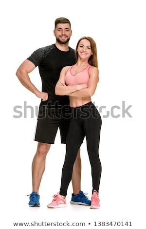 Stock fotó: A Man In White Sportswear Isolated On White