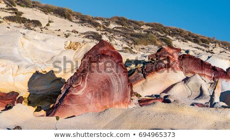 商業照片: White Rock Mineral Formation At Milos Island Greece