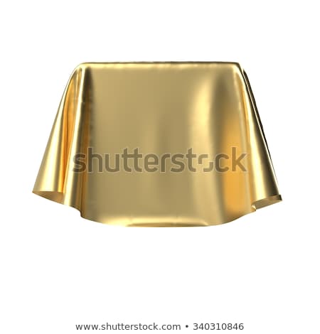 Stock fotó: Box Covered With Golden Fabric