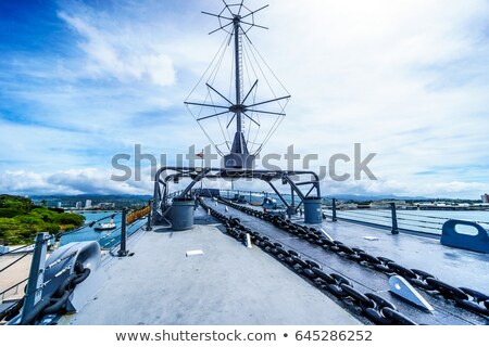 Foto stock: Bow Of Battleship Missouri