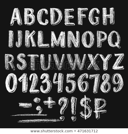 Foto stock: Chalk Font Letters And Numbers Back To School