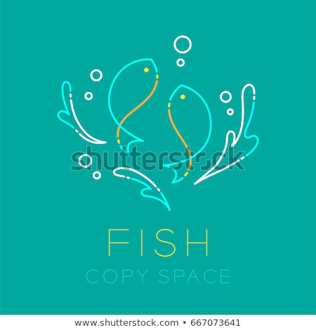 Stockfoto: Green Fish Or Pisces Icon Vector Illustration