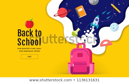 Stockfoto: Back To School Flat Iconsvector Illustration Design