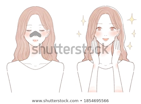 Stockfoto: Illustration Of A Cute Lady Who Is Washing The Face As After Bat