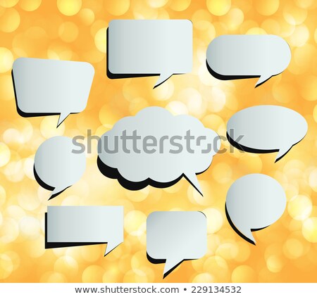 Stock foto: White Paper Speech Bubbles On Orange Background Vector Illustration