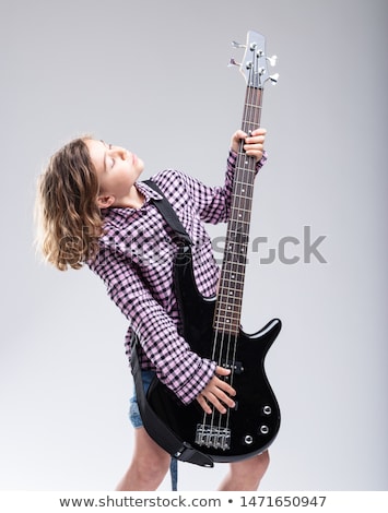 Zdjęcia stock: Talented Young Girl With A Gift For Guitar Music