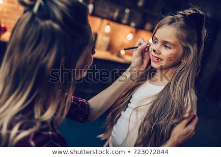 Stock fotó: Family Preparing For Halloween