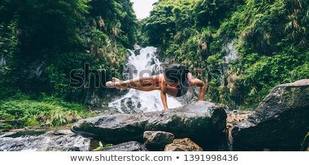 Stok fotoğraf: Girl In Yoga Crow Pose