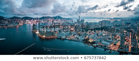 Сток-фото: Panoramic View Of Victoria Harbor In Hong Kongchina