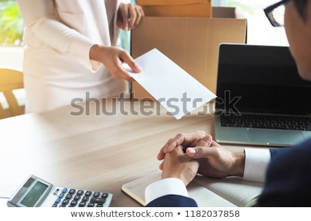 Stock photo: Employee Businessman Submit Or Sending Resignation Document Lett