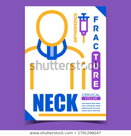 Stockfoto: Neck Fracture Disease Advertising Banner Vector