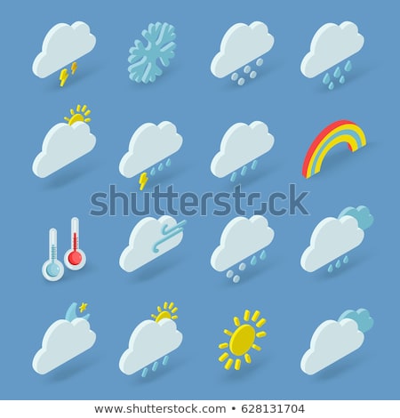 Foto d'archivio: Temperature Cloud Isometric Icon Vector Illustration