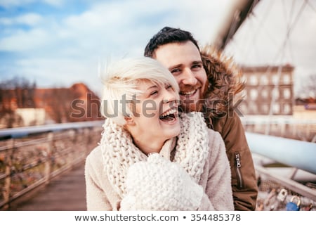 ストックフォト: Young Couple On Footbridge