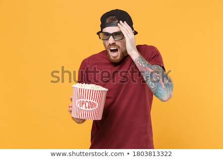 Stock fotó: Portrait Of Young Stylish Modern Man Wearing 3d Glasses Watching