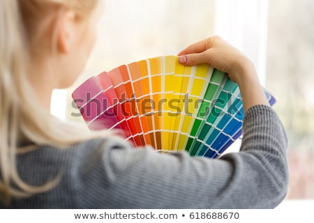 Stock fotó: Woman With A Color Chart